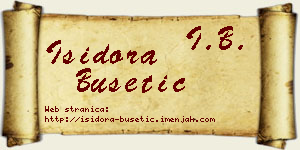 Isidora Bušetić vizit kartica